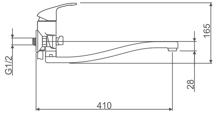 Однорычажный универсальный смеситель с длинным изливом SWES LARGO 1LCKE6