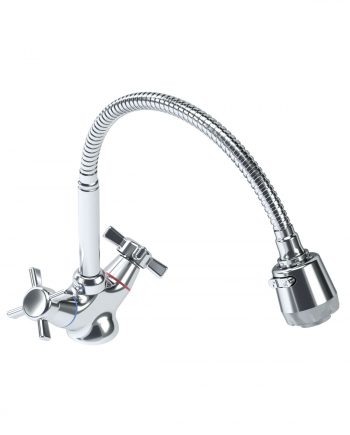 Двухвентильный смеситель для кухни с изливом, оснащенным душевой головкой на гибком шланге SWES 2BKEN1