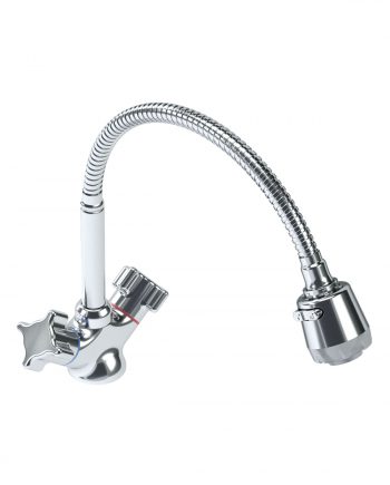 Двухвентильный смеситель для кухни с изливом, оснащенным душевой головкой на гибком шланге SWES 2VKEN1